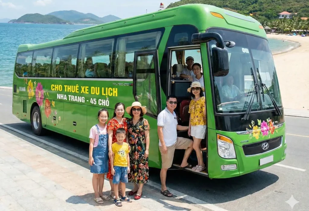xe đưa đón khách đi tour đảo trong ngày ktournhatrang